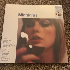 Taylor Swift Moonstone Blue Midnights 12" Vinyl with Hand Signed Photo - SEALED